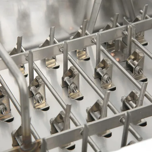Miniatura 8 de Molde de metal para paletas, molde comercial para paletas, 40 agujeros para palitos de acero inoxidable con soporte, molde para paletas de hielo