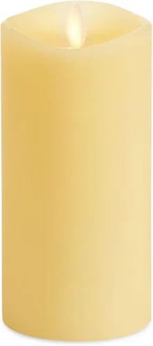 Luminara Vela de pilar de llama artificial realista, luces LED, sin perfume, lista para control remoto, color marfil (7.6 pulgadas de ancho x 15.6
