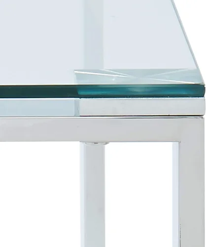 Miniatura 7 de Whi Mesa de café contemporánea, cristal y cromo, PLATA