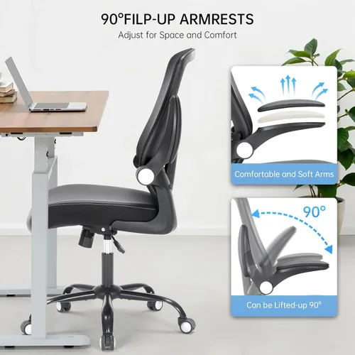 Miniatura 7 de Silla de oficina, silla de escritorio ergonómica con soporte lumbar ajustable, silla giratoria de malla transpirable para computadora