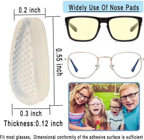 Miniatura 6 de Almohadillas de nariz para gafas, almohadillas de nariz de silicona antideslizantes para gafas, almohadillas antideslizantes para puente nasal