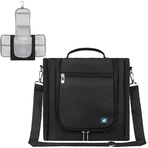 Miniatura 21 de PAVILIA - Bolsa de aseo para viaje para mujeres y hombres, organizador cosmético colgante, bolsa de maquillaje resistente al agua para accesorios