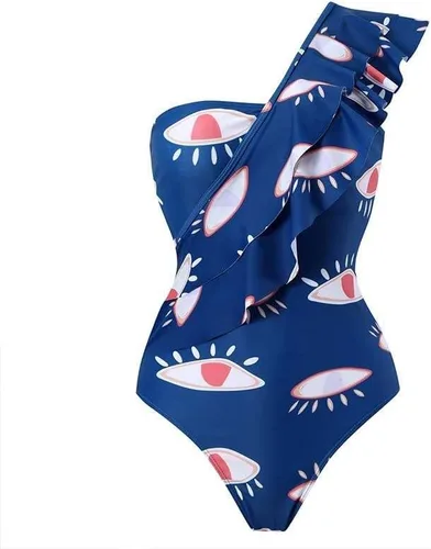 Miniatura 3 de Traje de baño para mujer, conjunto de bikini sexy de una pieza con traje de baño estampado y falda larga