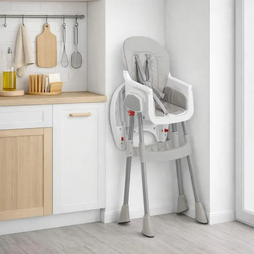 Miniatura 10 de Dream On Me Silla alta portátil 2 en 1, silla alta compacta convertible, silla alta portátil ligera, color gris