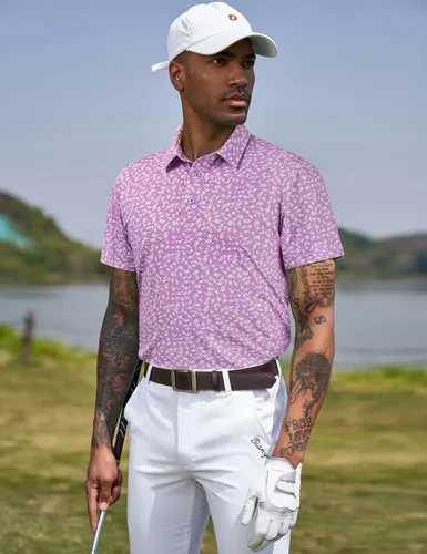 Miniatura 141 de TAPULCO Camisetas tipo polo de secado rápido para hombre, diseño de camuflaje, atléticas, ligeras, transpirables, casuales, para golf