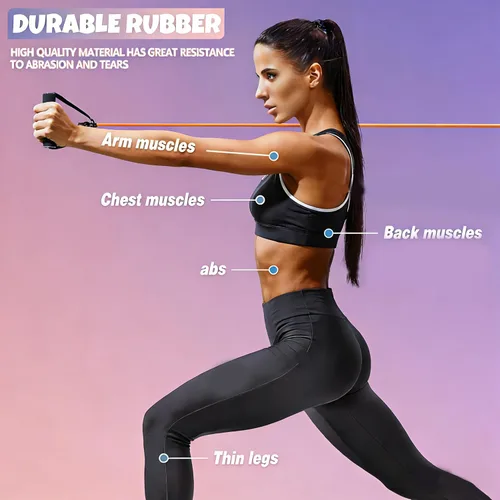 Miniatura 5 de RitFit Single Resistance Exercise Band with Comfortable Handles - Ideal for Physical Therapy, Strength Training, Muscle Toning - Foam Padding Door
