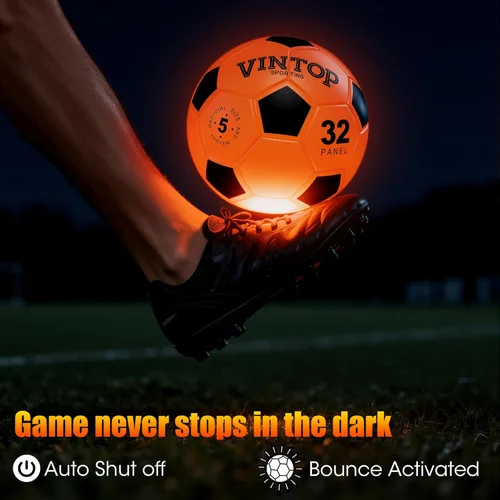 Miniatura 4 de Balón de fútbol que brilla en la oscuridad para niños de 8 a 12 y 15 años, pelota de fútbol con luz LED con bomba para interiores y exteriores