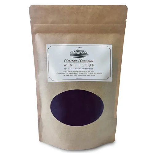 Cabernet Sauvignon - Harina de vino/vino en polvo hecha 100% a partir de pieles y semillas de uva cultivadas en la región vinícola de Nueva York,