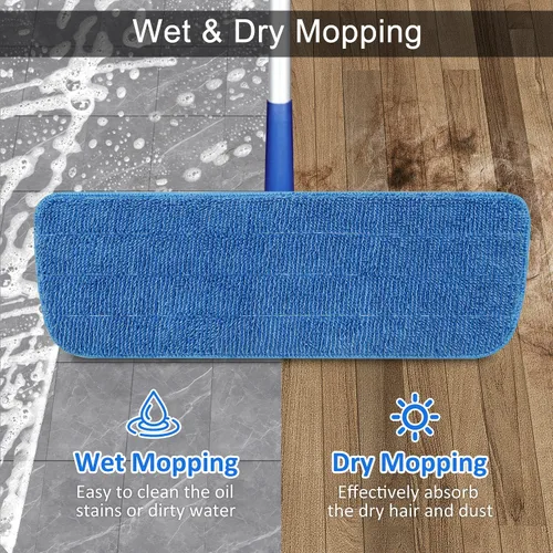 Miniatura 6 de Paquete de 3 almohadillas de microfibra de repuesto para mopas húmedas y secas, almohadillas reutilizables para trapeadores en aerosol, compatibles