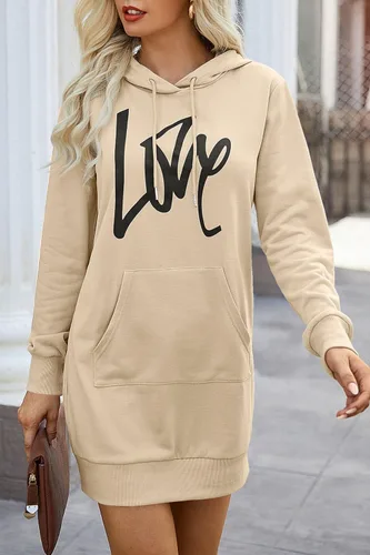 Miniatura 2 de PRETTYGARDEN Sudadera con capucha para mujer, de otoño, a la moda, con cordón, ligera, manga larga, sin botones, vestido con capucha