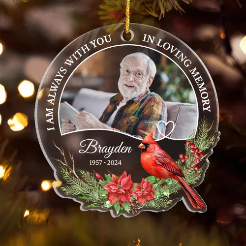 Miniatura 9 de Adorno conmemorativo personalizado de foto personalizado Cardinal de acrílico para regalo conmemorativo de condolencia de ser querido, recuerdo