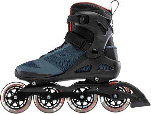 Miniatura 4 de Rollerblade Macroblade 90 Patines en línea de fitness para hombres adultos, Azul Orión/Naranja Picante, Patines en línea de rendimiento