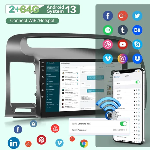 Miniatura 3 de [2G+64G] Radio de coche Android para Toyota Camry 2000 2001 2002 2003 2004 2005 2006, pantalla táctil estéreo de 9 pulgadas, Carplay/Android