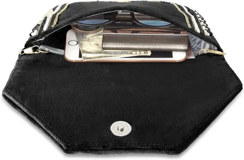 Miniatura 9 de Aheli Bolso de mano para mujer, bolso de novia para casual, correa desmontable, bolsa de noche