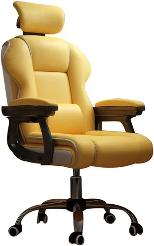 Miniatura 9 de Silla ergonómica de oficina, cómoda silla reclinable con respaldo alto para computadora con reposacabezas y almohada lumbar de 102 a 43.3 in, Blanco