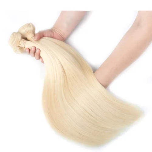 Miniatura 2 de Cabello de 34 a 36 pulgadas de largo, sedoso 613, extensiones de cabello lacio grado 10A, 100% cabello humano virgen sin procesar, tramas de cabello