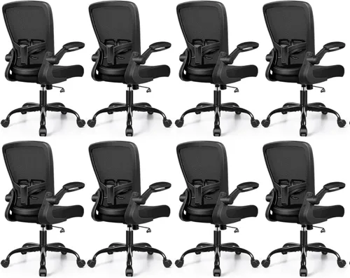 Miniatura 13 de Silla de oficina ergonómica 2026 – Silla de escritorio de malla con reposabrazos abatibles, altura ajustable y lumbar, cómodas sillas de computadora