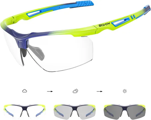 SCVCN Gafas de sol deportivas fotocromáticas para ciclismo, gafas transparentes para hombres y mujeres, protección UV400, MTB BMX, pesca, correr,