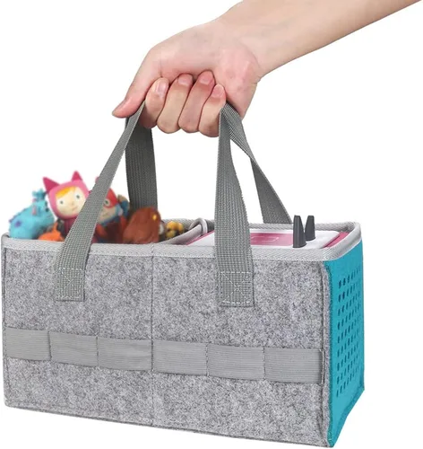 Miniatura 6 de Paquete de 3 organizadores de fieltro para Toniebox, bolsa de almacenamiento de viaje con asa para accesorios Toniebox