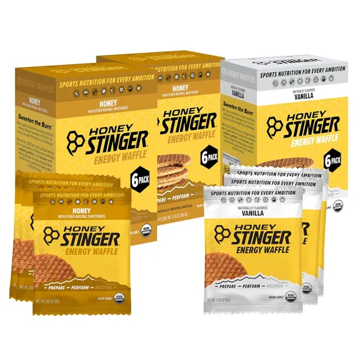 Miniatura 25 de Honey Stinger Gofre de Mantequilla de Maní Orgánica, Stroopwafel Energético para Ejercicio, Resistencia y Rendimiento, Nutrición Deportiva