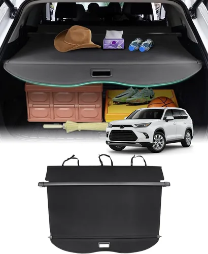 Miniatura 7 de Powerty Cubierta de Carga para Toyota Highlander 2014-2019 Accesorios, Cubierta de Maletero Retráctil Sombra Protectora de Maletero Cubierta