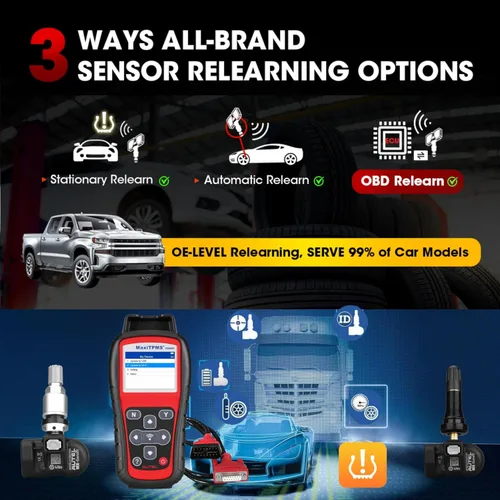 Miniatura 6 de Autel MaxiTPMS TS508WF completo con 4 piezas de sensor MX de goma de frecuencia duelo, programación de sensor MX, diagnóstico TPMS OBD Relearn