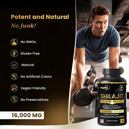 Miniatura 3 de Shilajit Cápsulas para hombres y mujeres, 16,000 mg puro del Himalaya orgánico Shilajit apoya la vitalidad y el bienestar, suplemento puro premium
