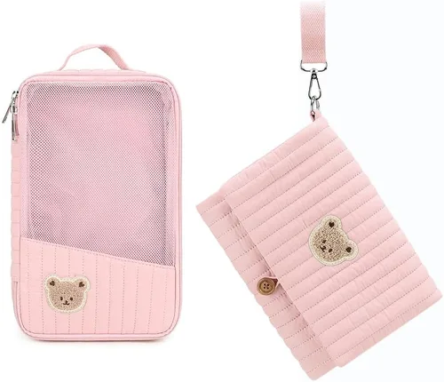 Miniatura 13 de Bolsa organizadora de pañales para bebé, impermeable, mini bolsa de pañales – 2 piezas/juego de bolsas colgantes plegables reutilizables, lavables