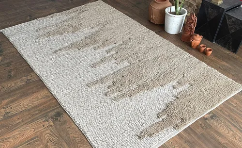 Miniatura 4 de Alfombra hecha a mano de lana dorada, fibra natural viscosa de fácil mantenimiento, alfombra para sala de estar, cama, habitación familiar, pisos