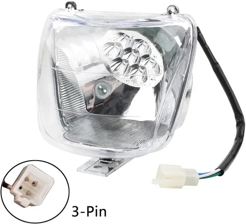 Miniatura 3 de Riloer Faro delantero ATV ABS blanco ATV se adapta a la mayoría de 50-125cc ATV Quad Buggy 4 ruedas