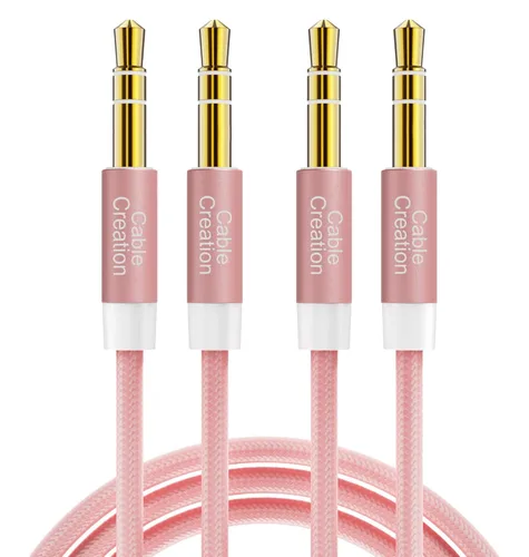 Miniatura 12 de CableCreation Cable auxiliar de 3.5mm (3 pies/1 m), cable de audio de 3.5mm, cable auxiliar trenzado de sonido Hi-Fi de 1/8 para estéreo de coche