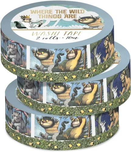 Miniatura 3 de Paper House Productions Where the Wild Things are - Juego de 2 rollos de cinta washi decorativa para álbumes de recortes y manualidades, personajes