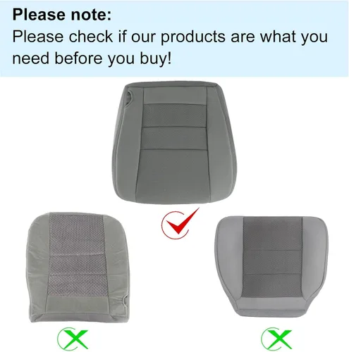 Miniatura 2 de SecosAutoparts Funda de Asiento de Reemplazo de Tela para el Lado del Conductor Delantero Inferior Gris Compatible con Ford F250 F350 F450 F550 2003