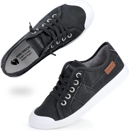 Miniatura 46 de JENN ARDOR - Tenis de lona para mujer, mocasines de meter, moda estilo casual 2022, punta redonda, suaves, cómodos, zapatos planos para caminar