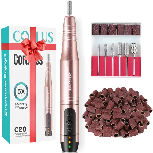 Miniatura 12 de COSLUS Taladro de uñas inalámbrico con lima eléctrica: profesional para uñas acrílicas, gel, polvo adhesivo, portátil, kit de máquina de taladro