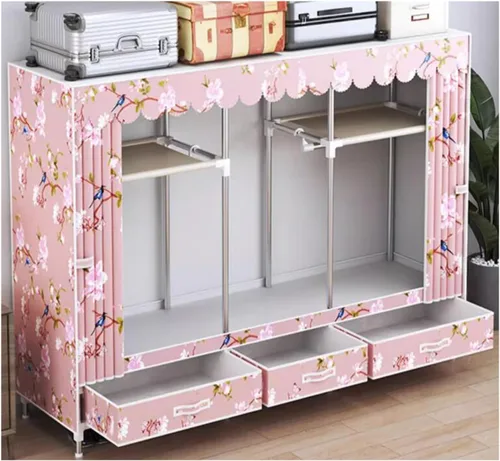 Miniatura 17 de Armarios grandes Armario portátil con cajón Armarios para dormitorio colgante de metal hierro ropa armario ahorra espacio armario ahorro de espacio