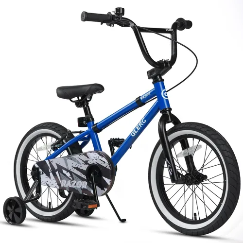 Miniatura 19 de Glerc Bicicleta para niños de 1 a 8 años, bicicleta para niños de 12 a 16 pulgadas, estilo BMX, con ruedas de entrenamiento, bicicleta para niños