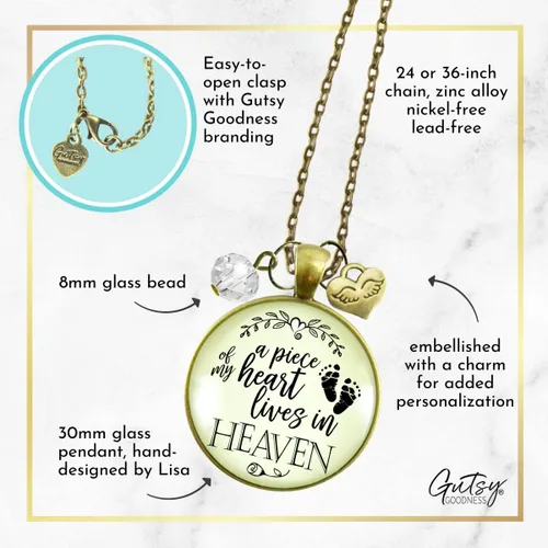 Miniatura 11 de Gutsy Goodness Miscarriage Necklace Comforting Sentimental Handmade Jewelry For Mom - Pendant, Message Card, Keepsake Gift Box