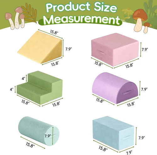 Miniatura 3 de TOLEAD Bloques Grandes de Escalada para Bebés – 6 Piezas Juguetes de Escalada para Niños Pequeños - Equipo de Gimnasio de Juego de Espuma Suave