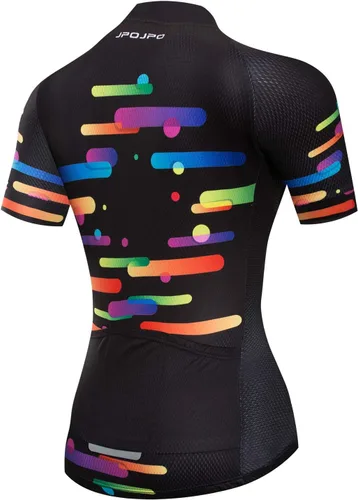 Miniatura 83 de Camiseta de ciclismo para mujer, manga corta y pantalones cortos de ciclismo acolchados para verano