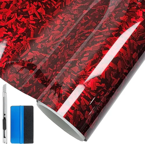 Miniatura 13 de LZLRUN Rollo de Vinilo Negro de Fibra de Carbono Mate Forjado con Liberación de Aire, Lámina Adhesiva, Película para Calcomanía DIY de Automóvil