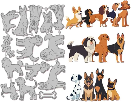 Miniatura 9 de GLOBLELAND Troqueles de corte de silueta para perros y gatos para hacer tarjetas, troqueles de corte para perros y gatos para manualidades, álbumes