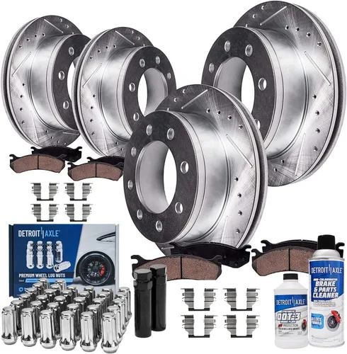 Miniatura 19 de Detroit Axle - 4 rotores de freno para Chevrolet Cruze 2014 2015 [modelos de motores de gas] Rotores de freno de disco perforados y ranurados