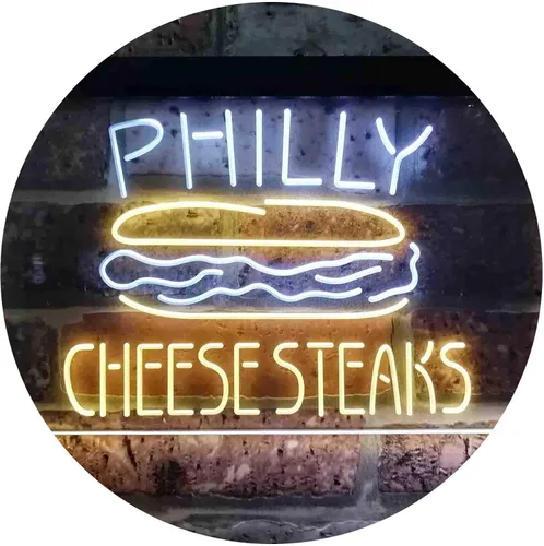 Miniatura 16 de ADVPRO Philly Cheese Steaks Café - Letrero de neón LED de doble color, azul y rojo, 24 x 16 pulgadas st6s64-i3850-br