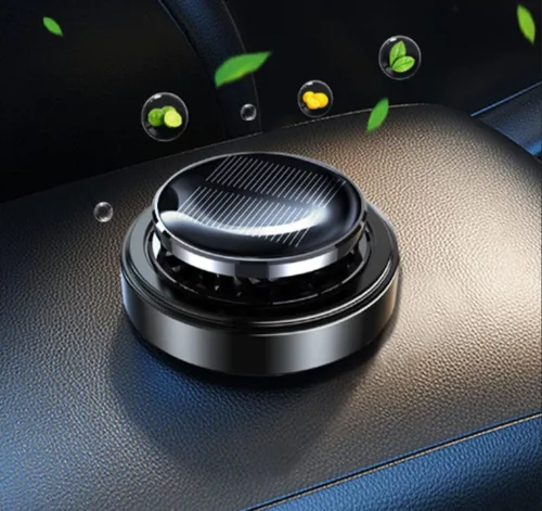 Miniatura 2 de Ambientador de aire para automóvil con energía solar con 3 aceites esenciales, difusor giratorio de aromaterapia para automóvil, perfume, fragancia