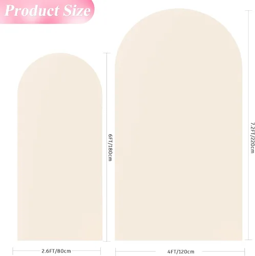 Miniatura 2 de Wokceer Cubierta de Fondo para Arco de Boda 7.2 Pies, Cubiertas Ajustadas de Spandex para Soporte de Arco de Boda de 6 Pies, Juego de 2 Cubiertas
