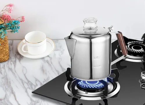 Miniatura 3 de Fox Run Rapid Brew - Percolador de café para estufa de acero inoxidable, 2-6 tazas