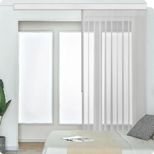 Miniatura 11 de Graywind Persianas verticales de tela transparente manuales tamaño personalizado ajustar luz tela transparente sin varilla de control privacidad
