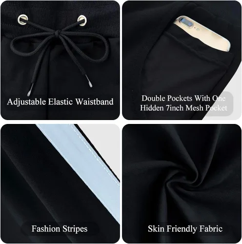 Miniatura 5 de Wangdo Pantalones deportivos ajustados para hombre, pantalones de entrenamiento para gimnasio, pantalones deportivos cónicos, pantalones deportivos