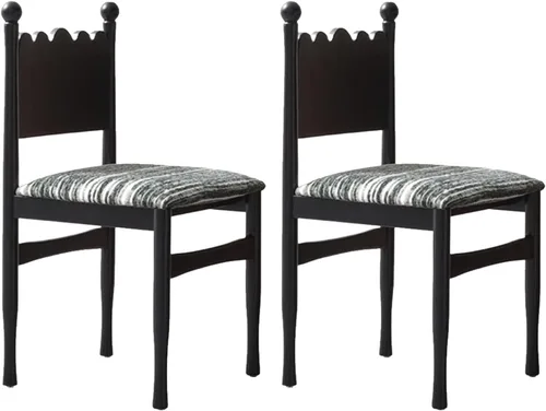 Miniatura 11 de Silla de comedor de madera maciza, sillas de cocina tapizadas, sillas de comedor de 4, silla de acento negra para cocina, comedor, sala de estar